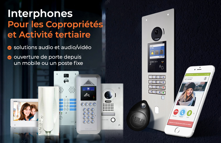 Visiophone / Interphone connectée avec digicode et badges +